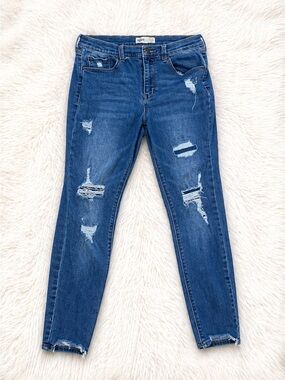 Mudd Mid Rise Vintage Skinny Jeans Size 13 Distressed Stretch Denim